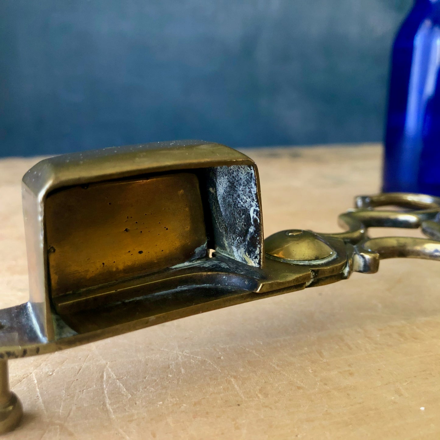 Brass Candle Snuffer and Wick Trimmer with Tray (c.1920s)