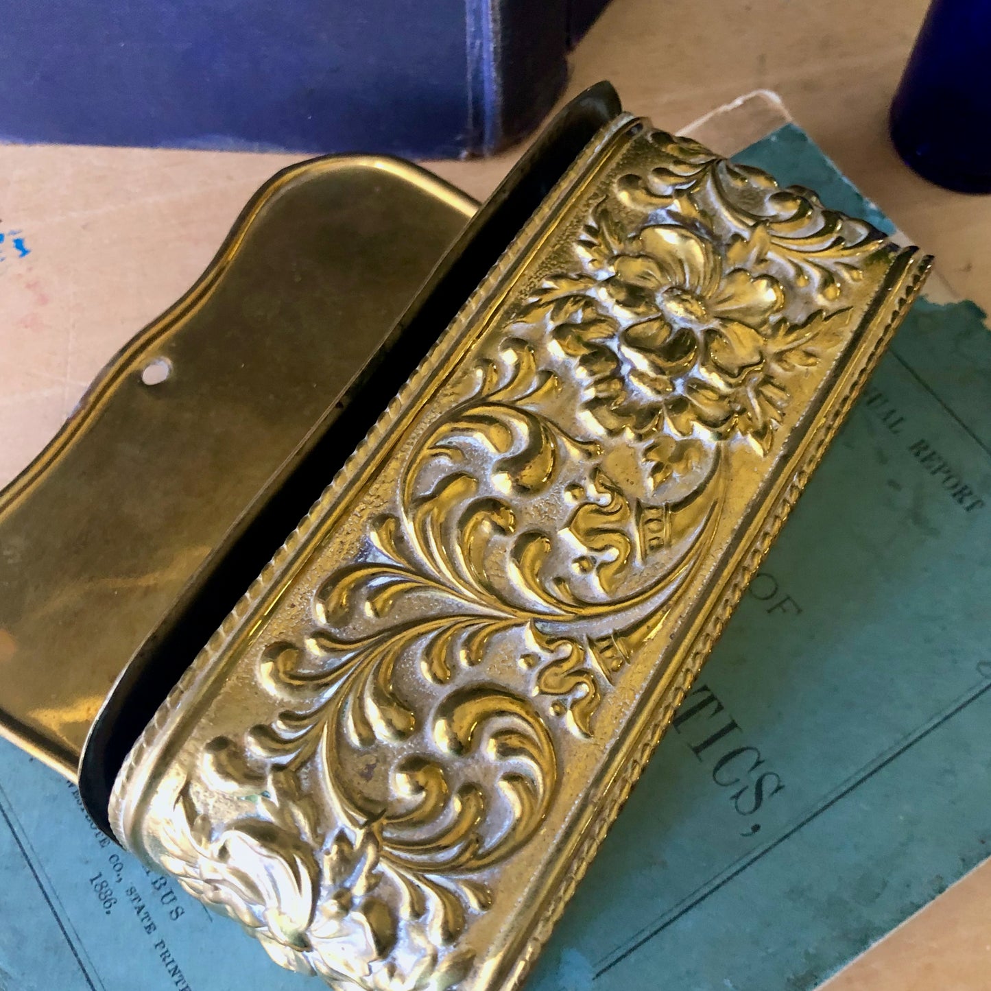 Antique Dutch Brass Repousse Match Box (c.1800s)