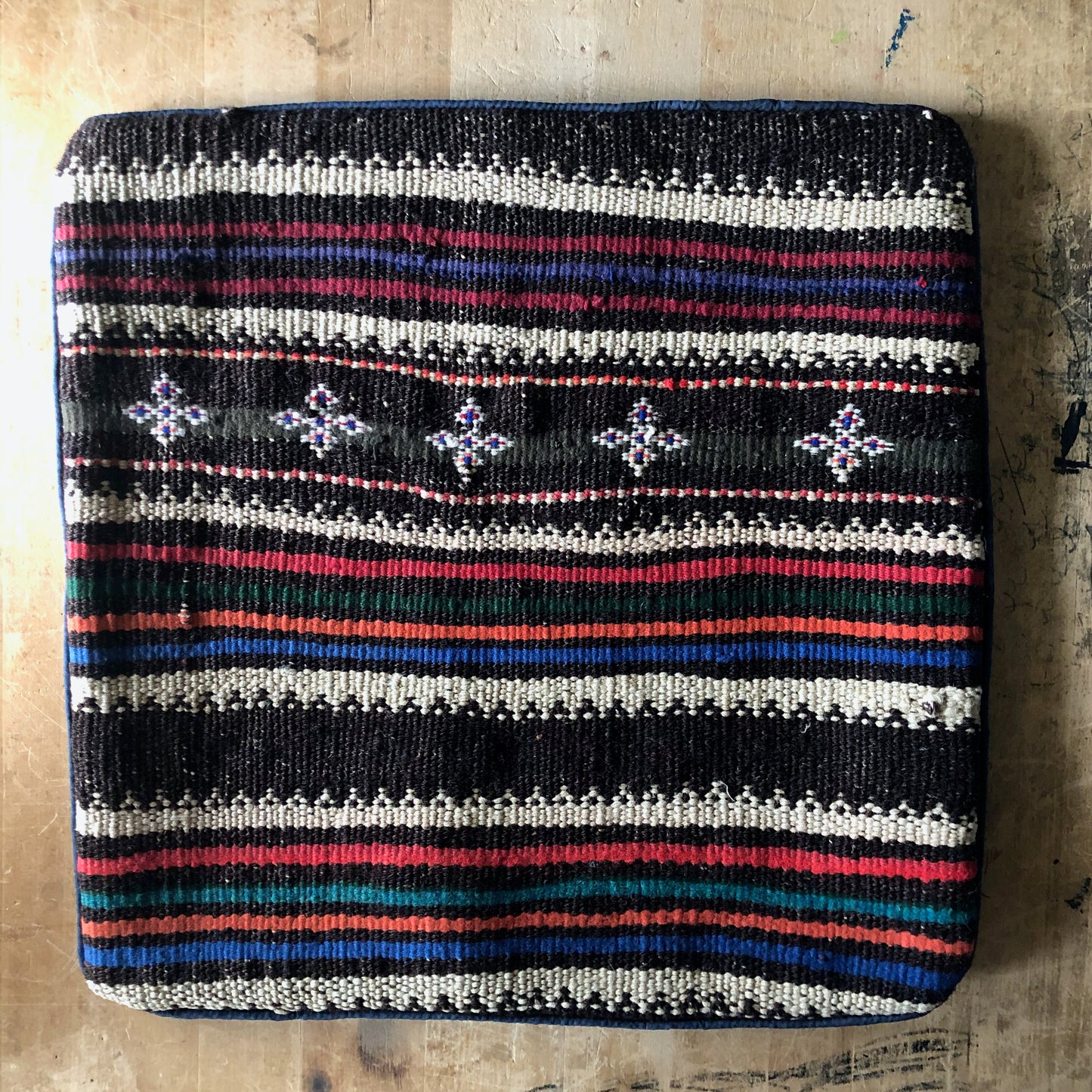 Bold Striped Vintage Turkish Kilim Pillow Cover