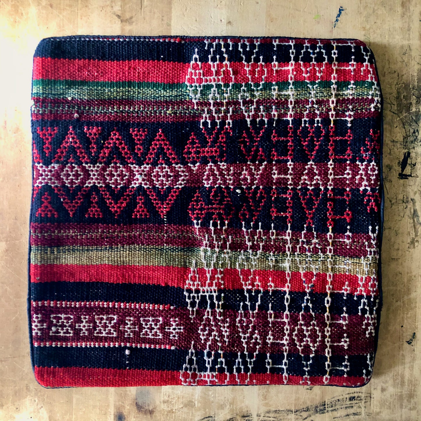 Red and Black Vintage Kilim Cushion Cover
