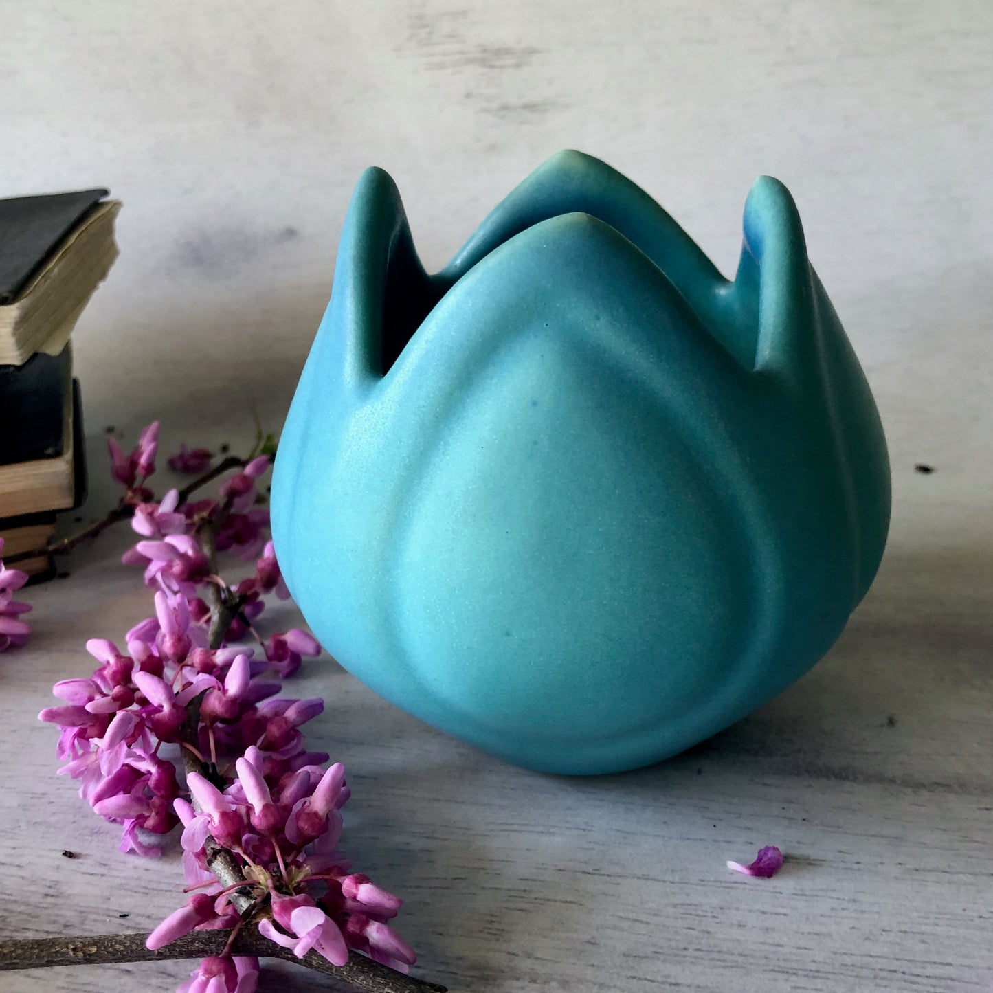 Van Briggle Pottery Turquoise Tulip Vase (c.1950s)