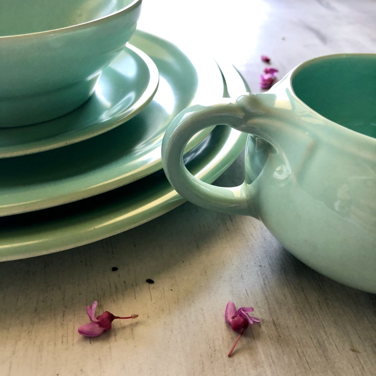 Vintage Pacific Pottery Green Dinnerware (c.1940s)