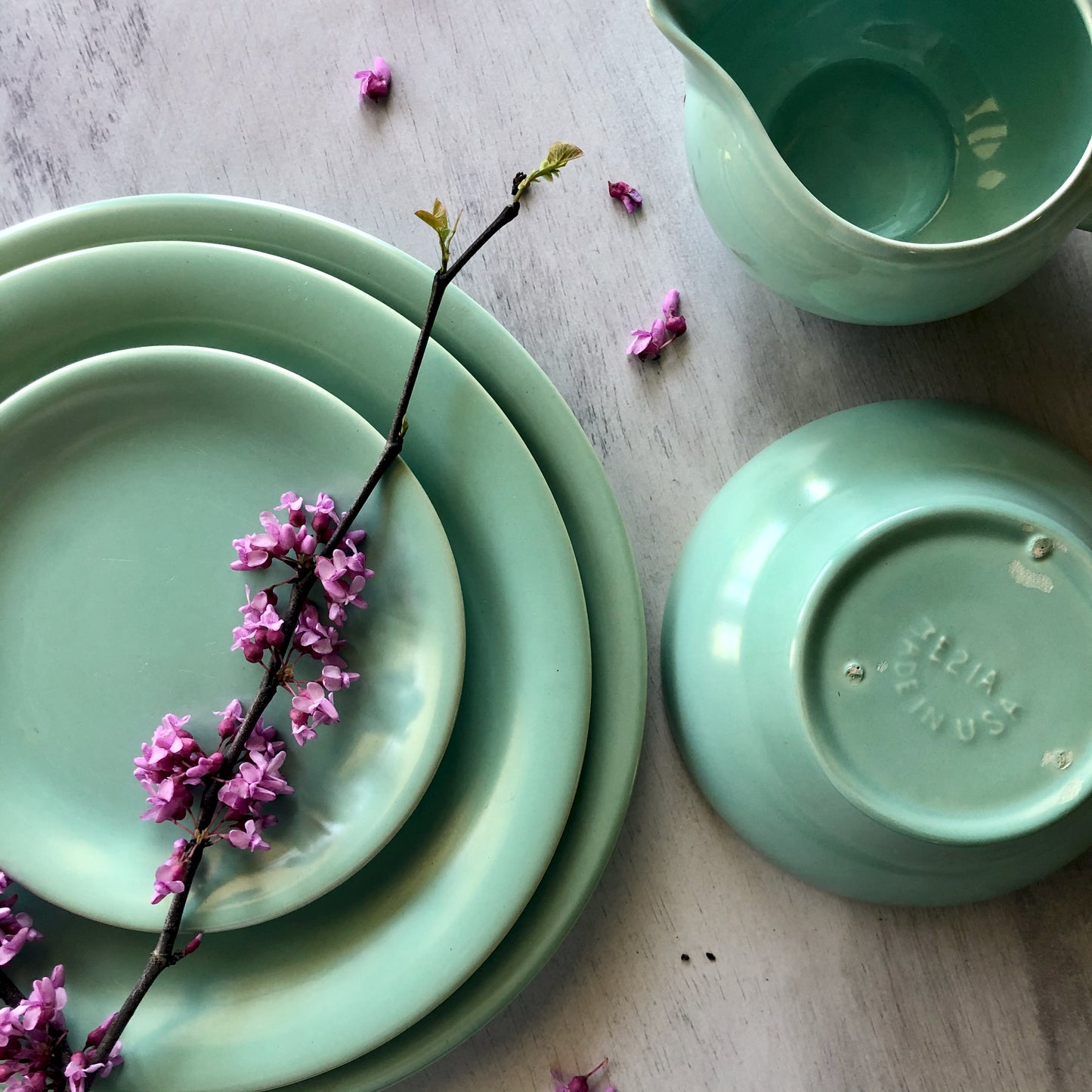 Vintage Pacific Pottery Green Dinnerware (c.1940s)