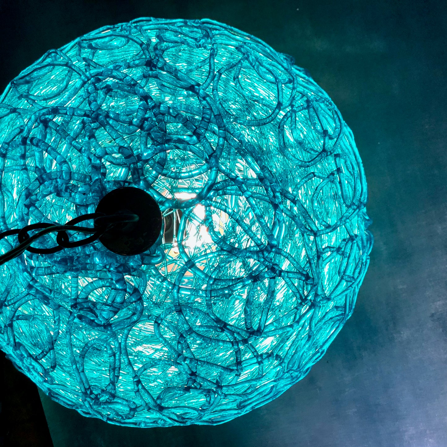 Mid Century Spun Lucite Turquoise Swag Light (c.1960s)