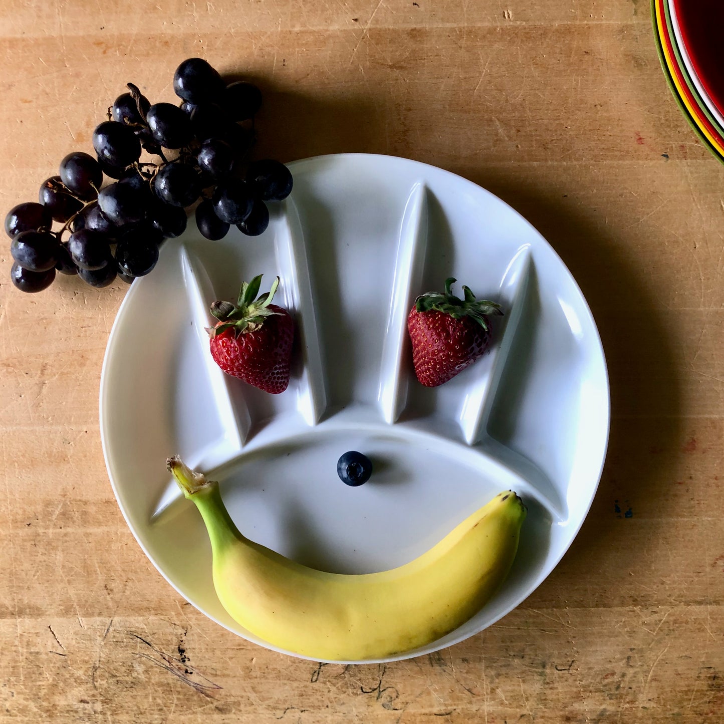 Vintage Divided Plastic Fondue Plates, (c.1970s)