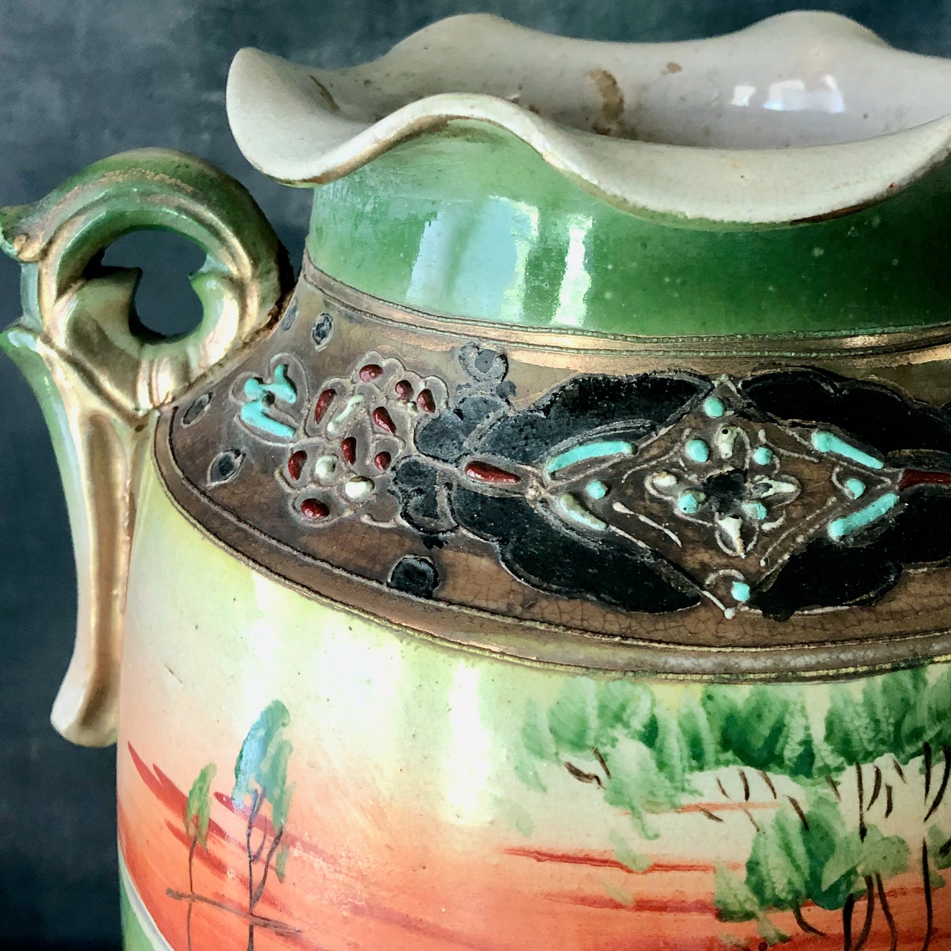 Huge Antique ESO Nippon Hand Painted Vase (c.1800s)