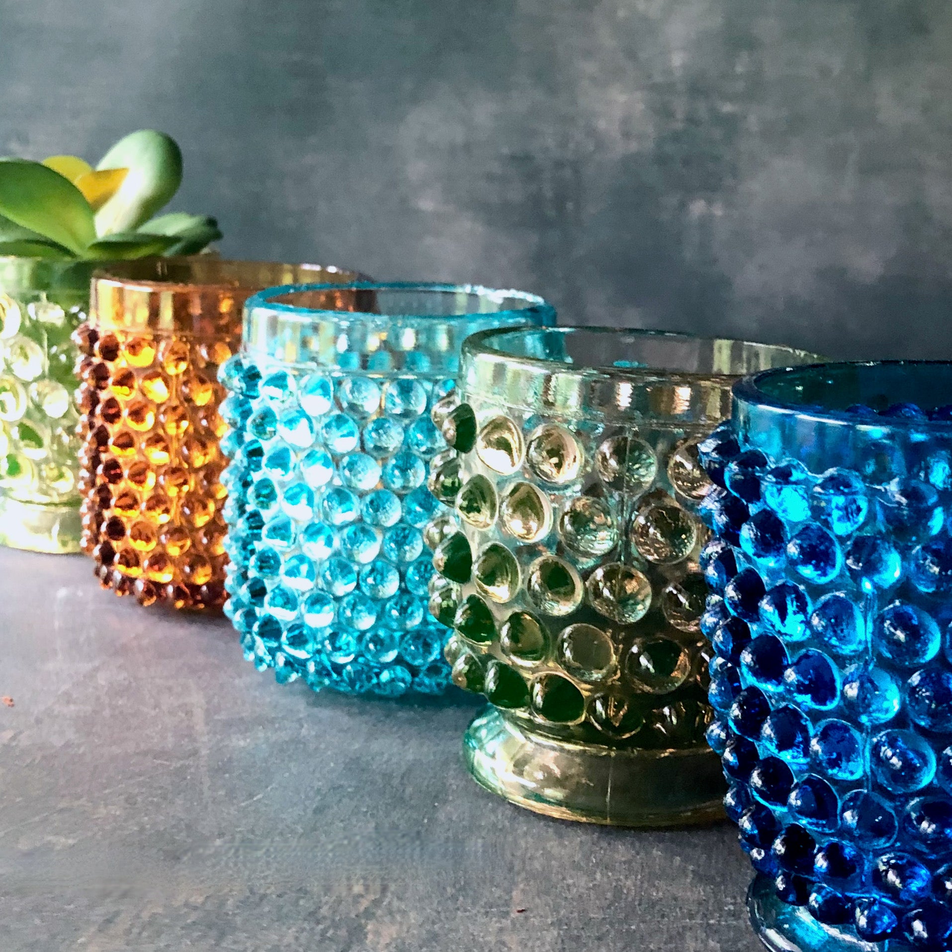 Hobnail and Stained Glass Goblets and Cups