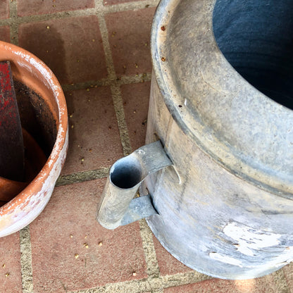 Large Galvanized Vintage Watering Can with Bail Handle (c.1900s)