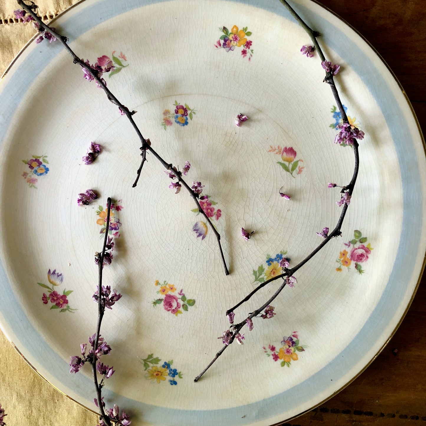 Antique Crooksville Floral Cake Platter (c.1930s)