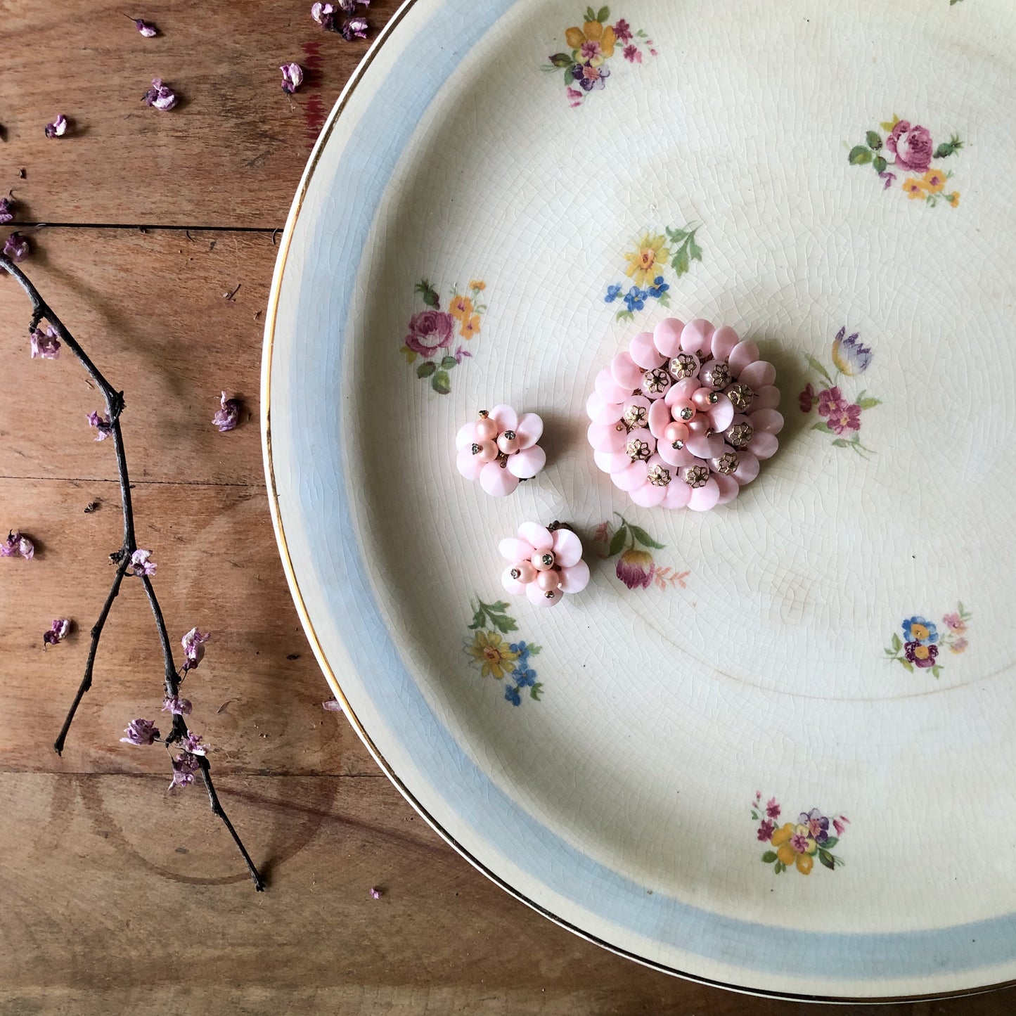 Antique Crooksville Floral Cake Platter (c.1930s)