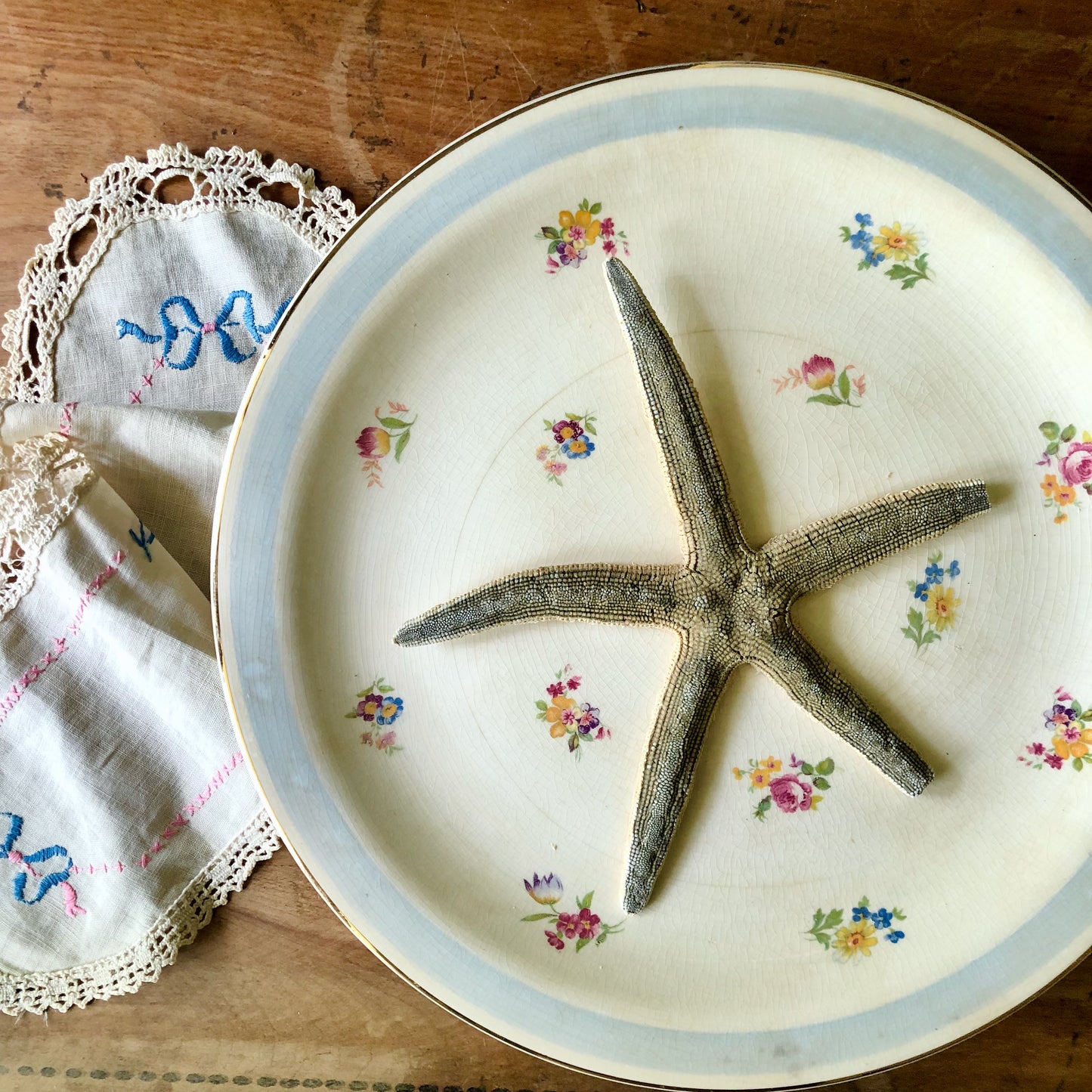 Antique Crooksville Floral Cake Platter (c.1930s)