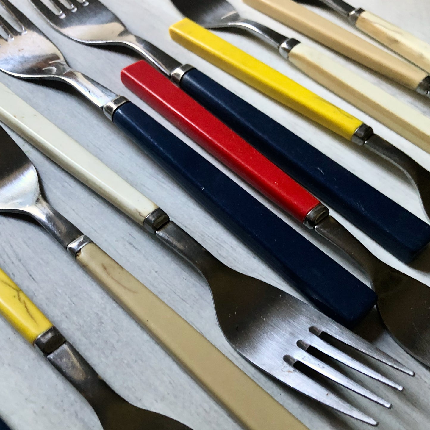 Vintage Anacapa Japan Stainless Melamine Flatware Set (c.1970s)