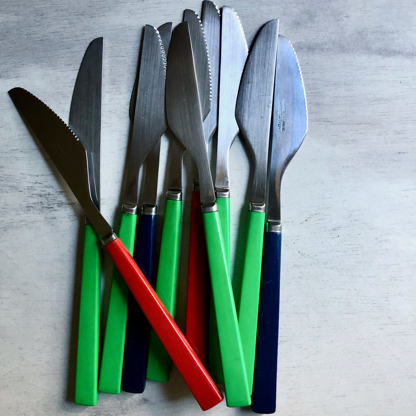 Vintage Anacapa Japan Stainless Melamine Flatware Set (c.1970s)