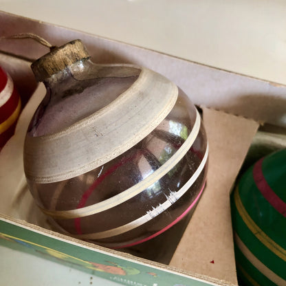 WWII Unsilvered Paper Cap Shiny Bright Ornaments (c.1940s)