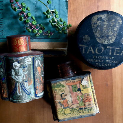 Antique Tea Tins from China, Set of 3 (c.1930s)