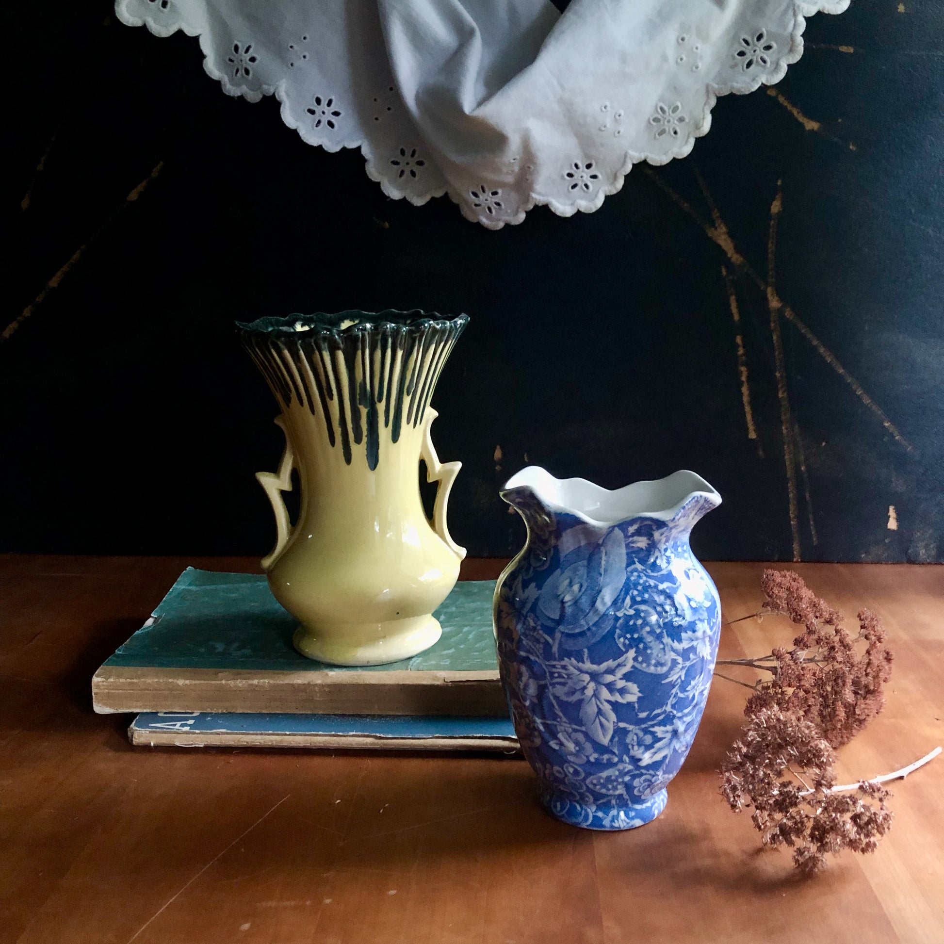 Mid Century McCoy Green Drip Rippleware Vase (c.1950s)