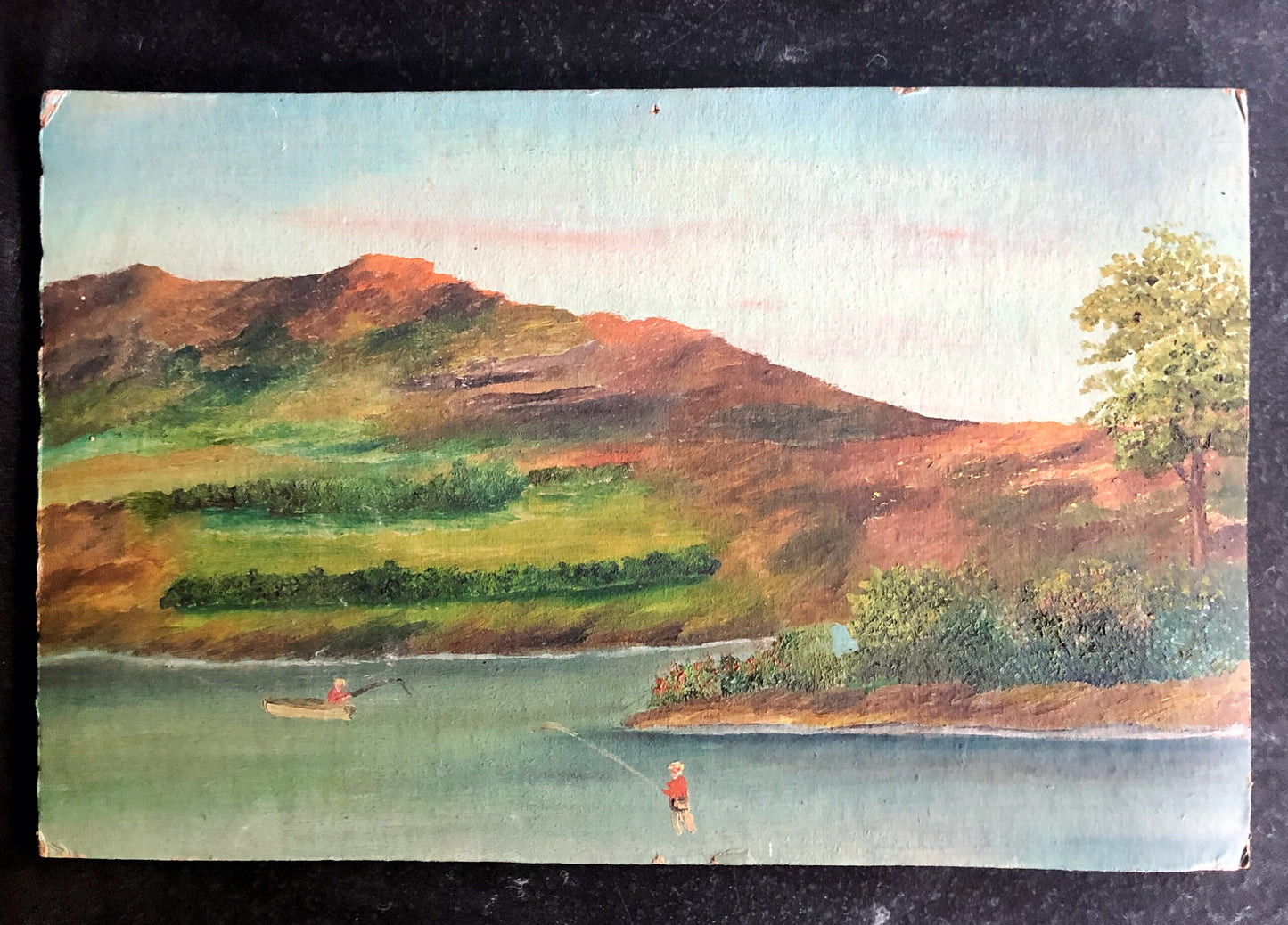 Vintage Mountain Landscape Painting