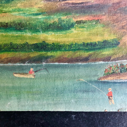 Vintage Mountain Landscape Painting