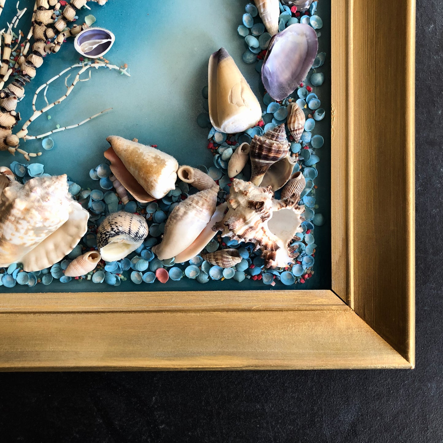 Vintage Framed Shell Art Picture