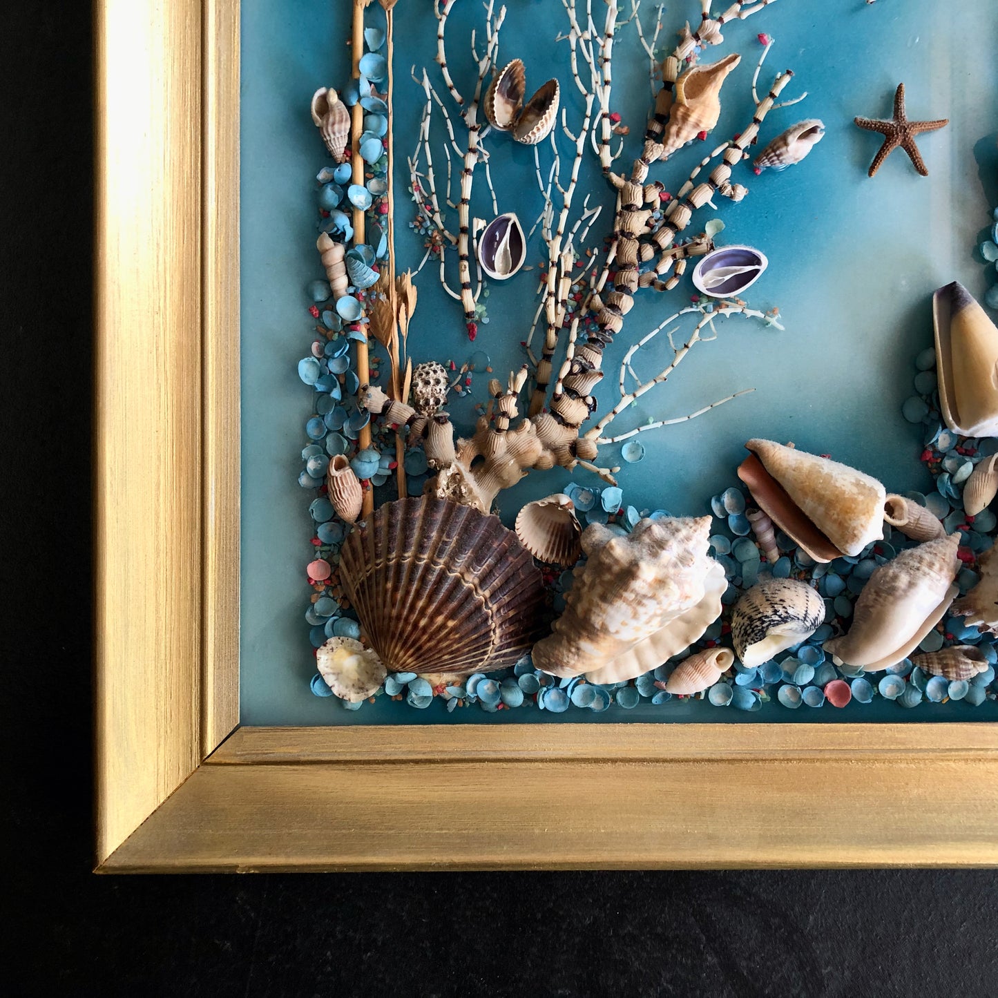 Vintage Framed Shell Art Picture