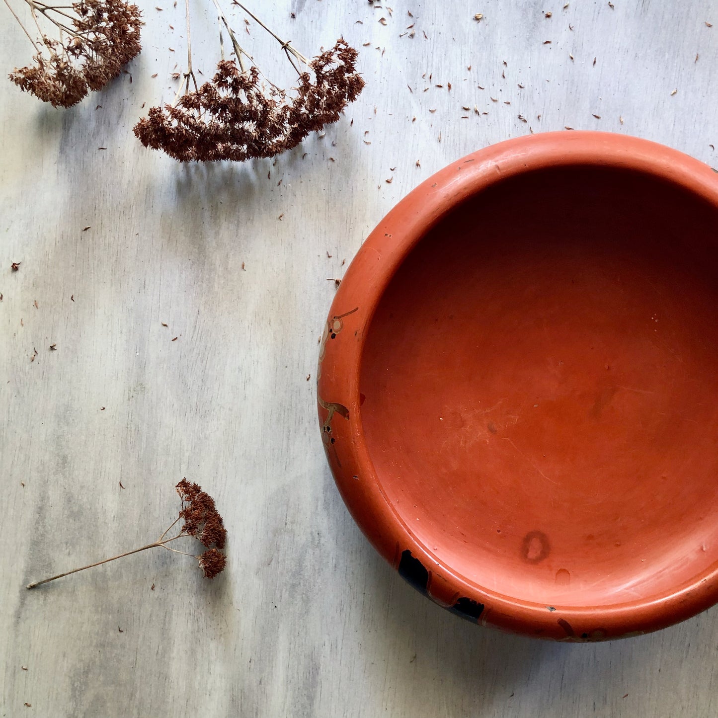 Vintage Pottery Low Bowl Planters, Set of 2