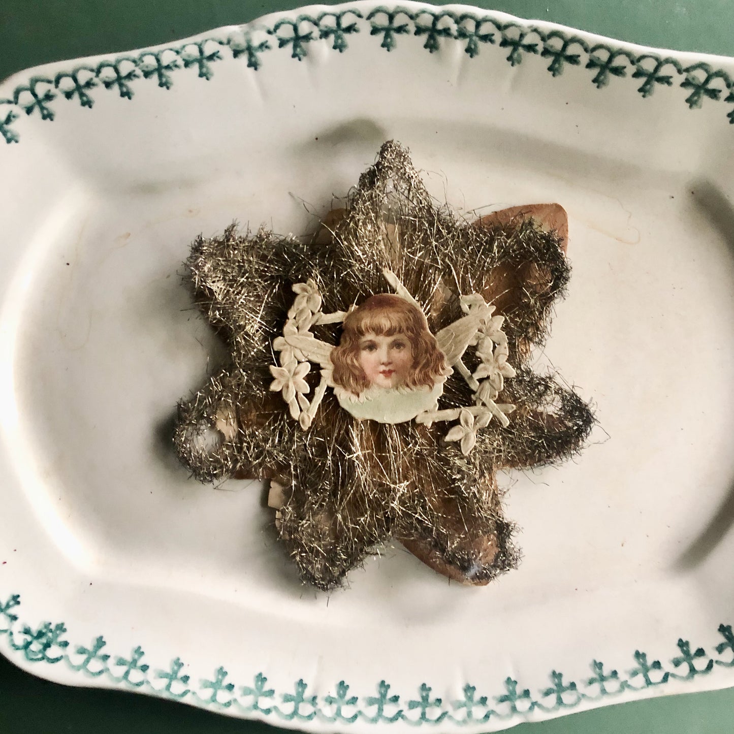 Antique German Tinsel and Paper Star Ornament (c.1900s)