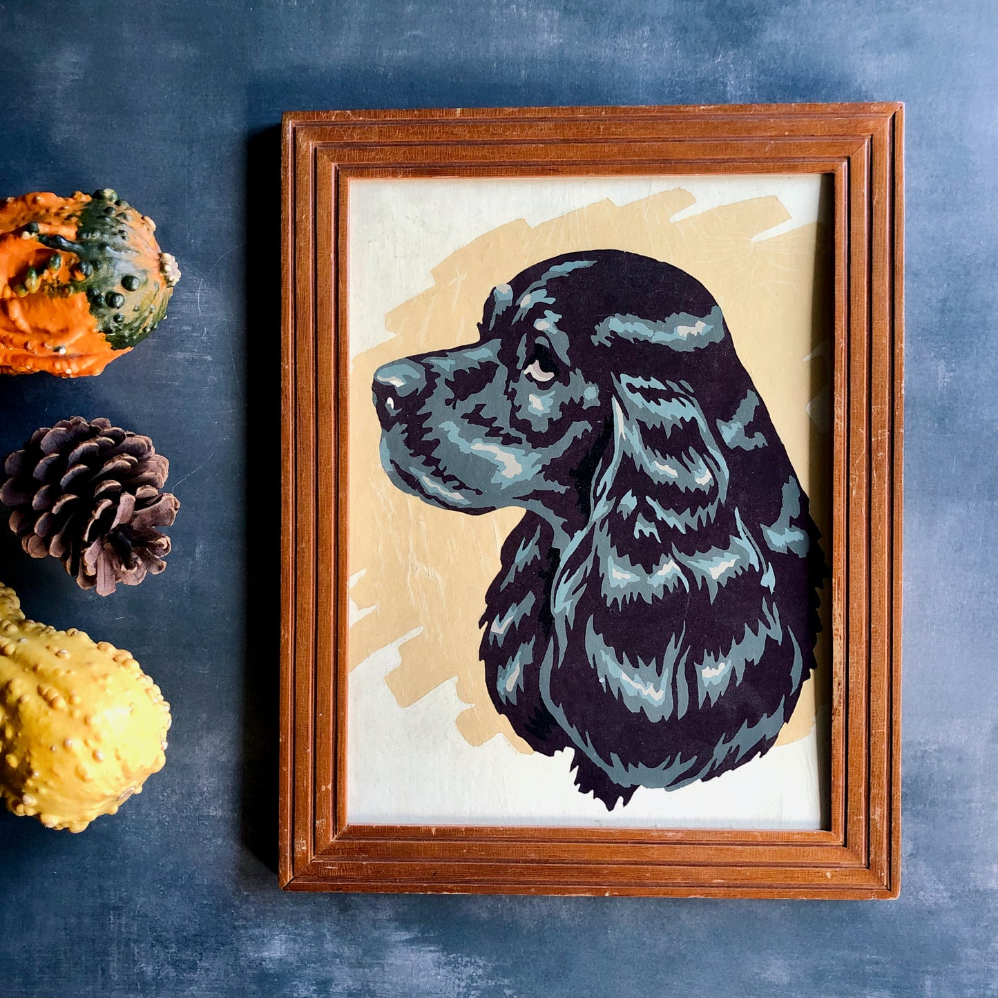 Mid Century Paint By Numbers Cocker Spaniel Dog Portraits (c.1950s)