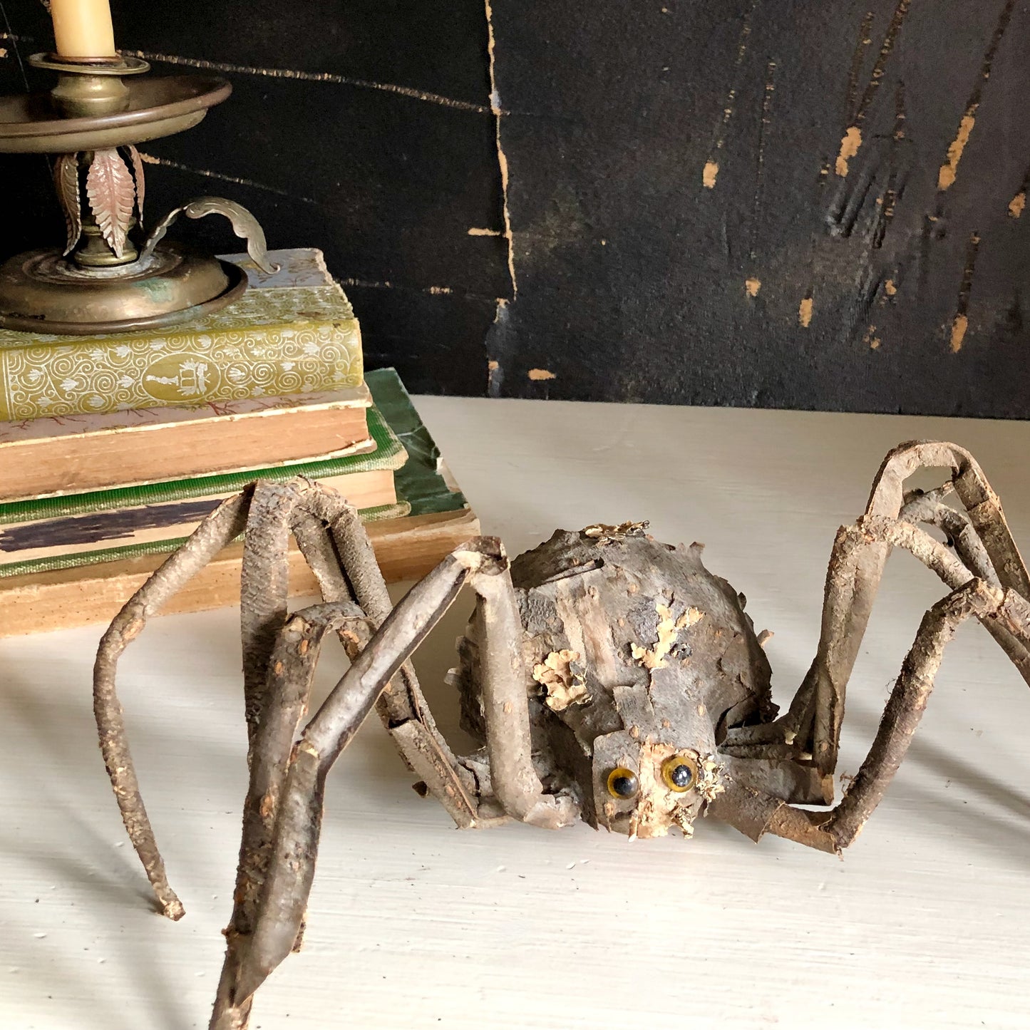 Primitive Mixed Media Spider Figure