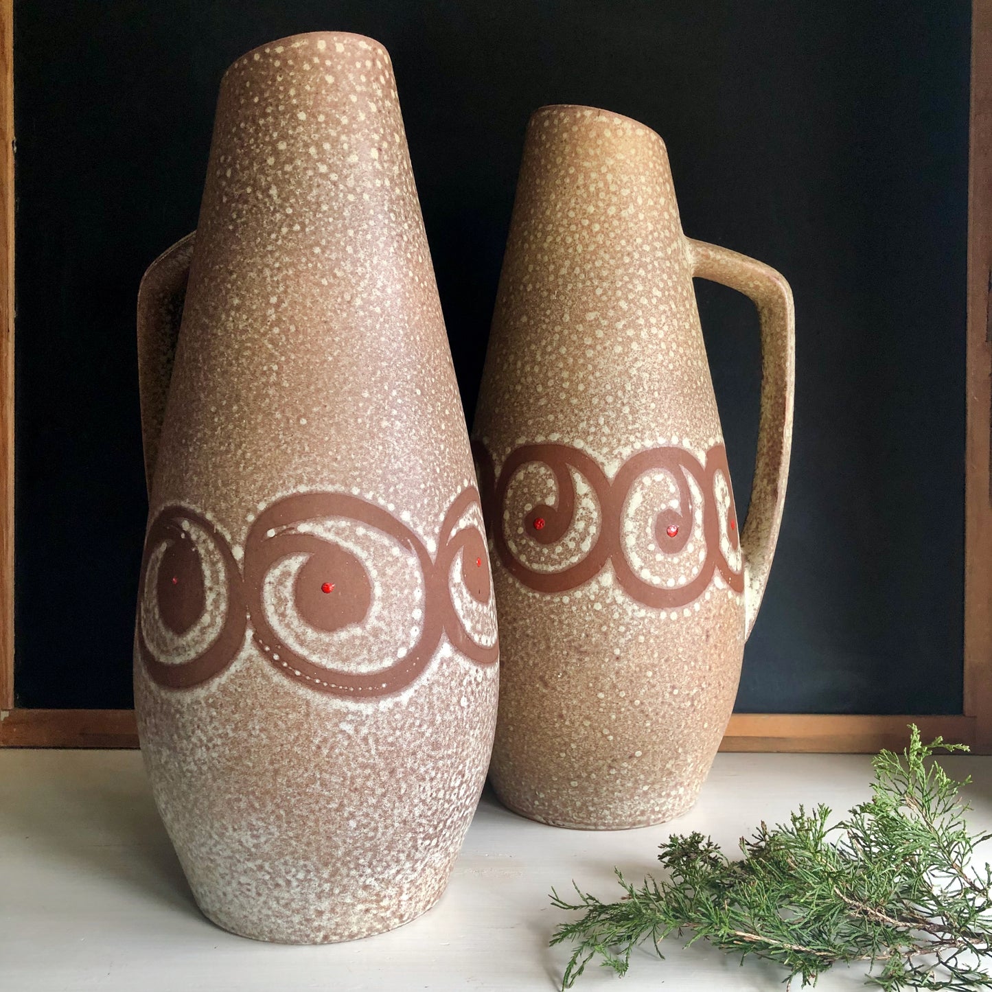 Mid Century Scheurich 270 Pottery Floor Vases, Set of 2 (c.1960s)