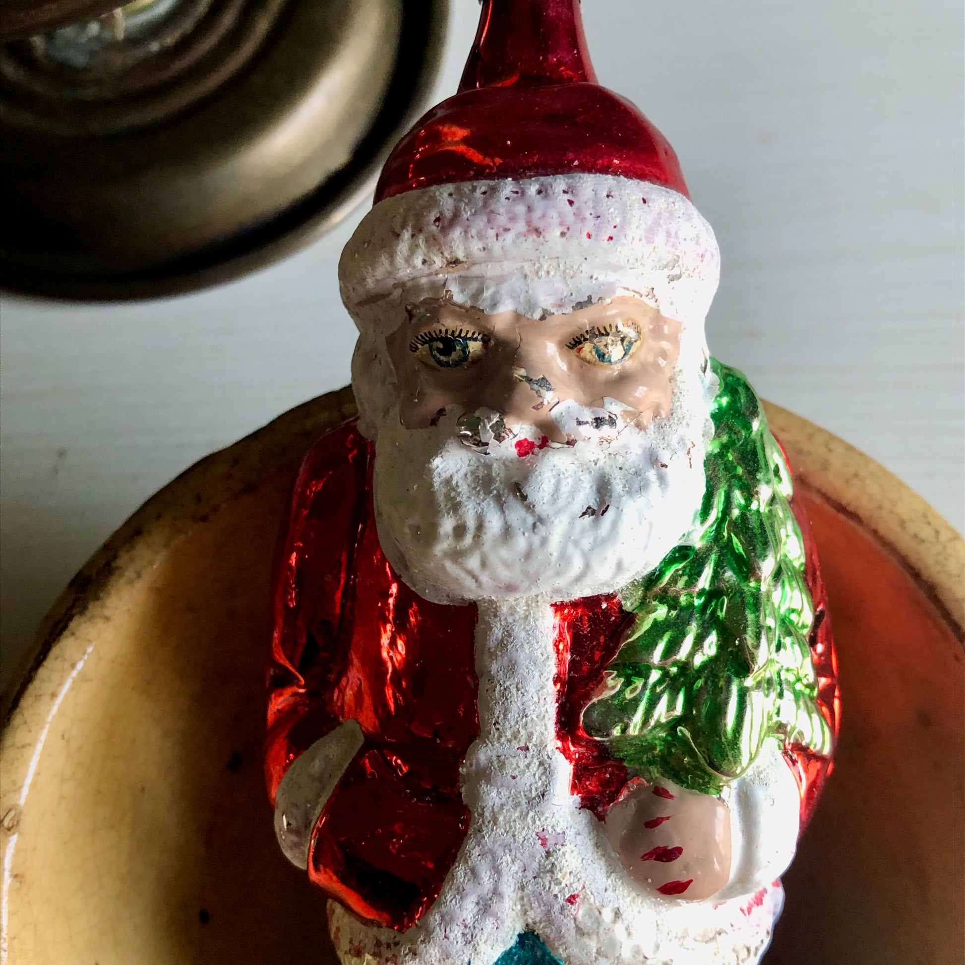 Vintage Santa Claus Blown Glass Ornament (c.1900s)