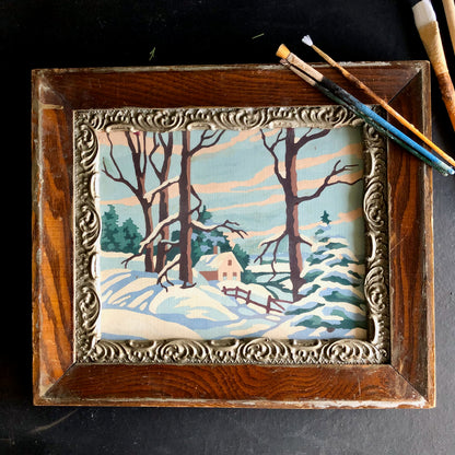 Vintage Winter Snow Framed Paint By Number (c.1953)