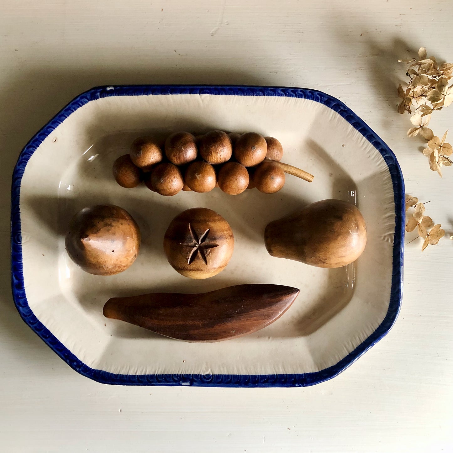 Vintage Carved Wooden Fruit (c.1970s)