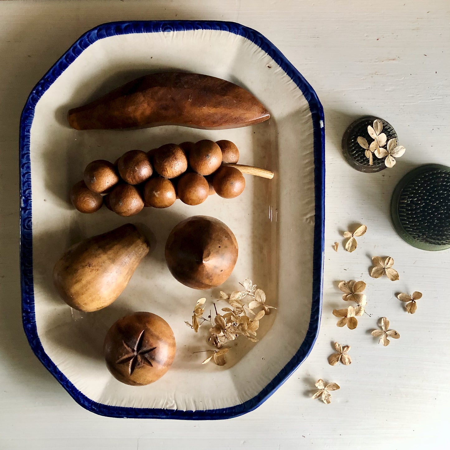 Vintage Carved Wooden Fruit (c.1970s)