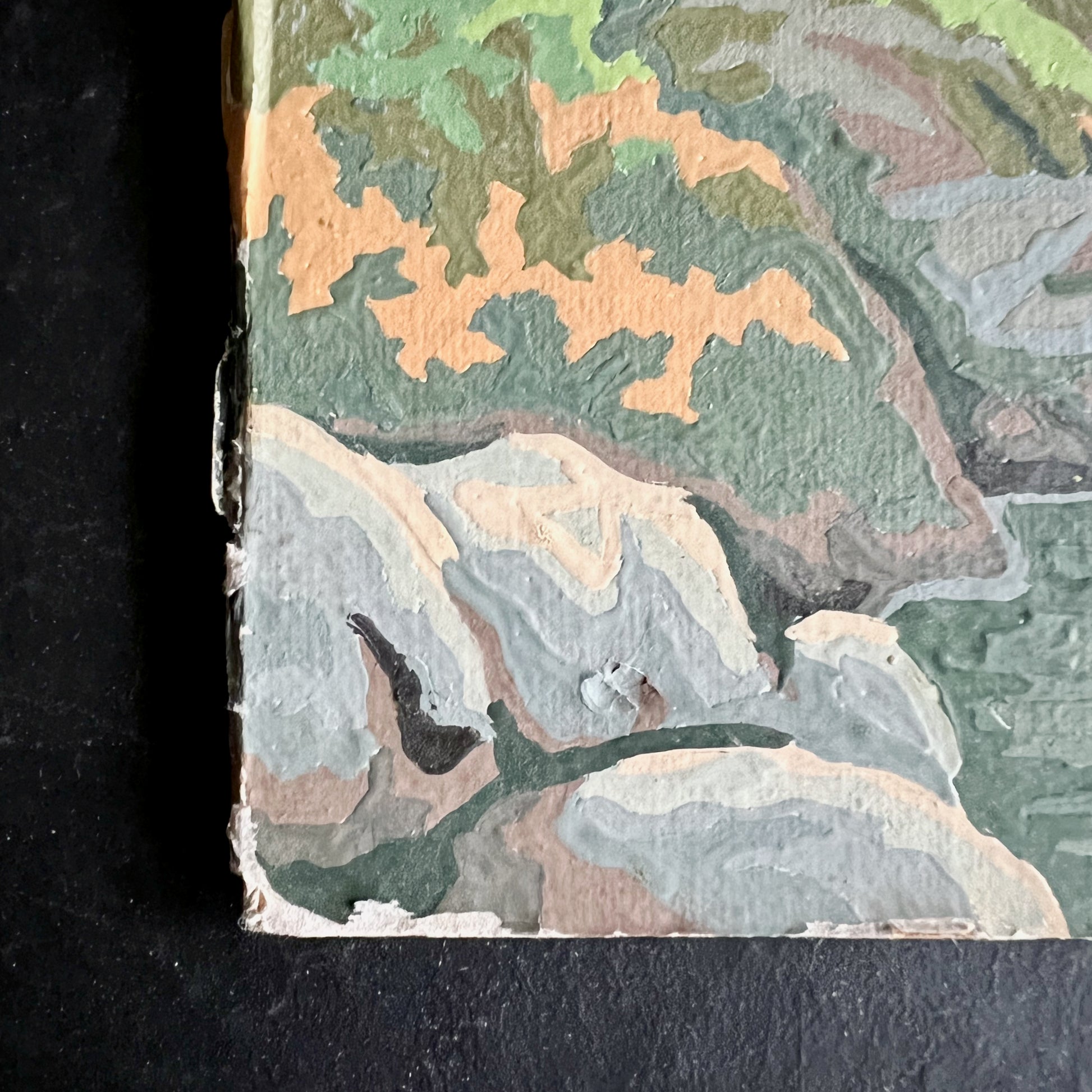 Vintage Paint By Number Mountain Landscape with Deer (c.1980s)