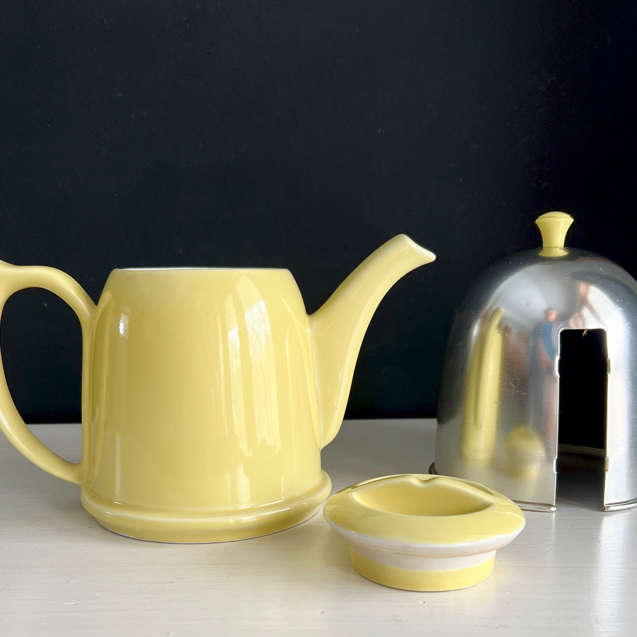 Vintage Hall Yellow Teapot with Warming Cozy (c.1950s)