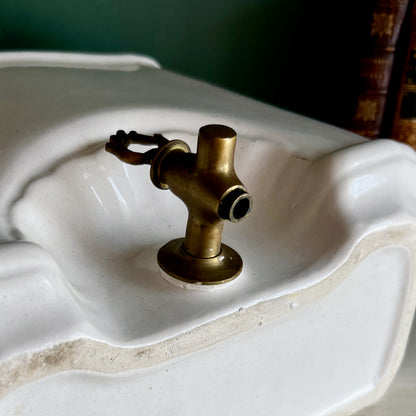 Vintage French Ironstone Wall Mount Lavabo Font and Basin (c.1900s)