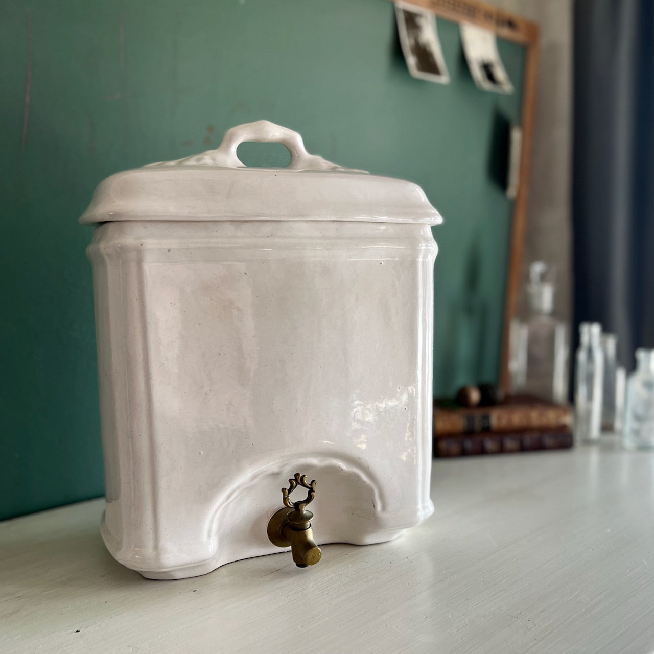 Vintage French Ironstone Wall Mount Lavabo Font and Basin (c.1900s)