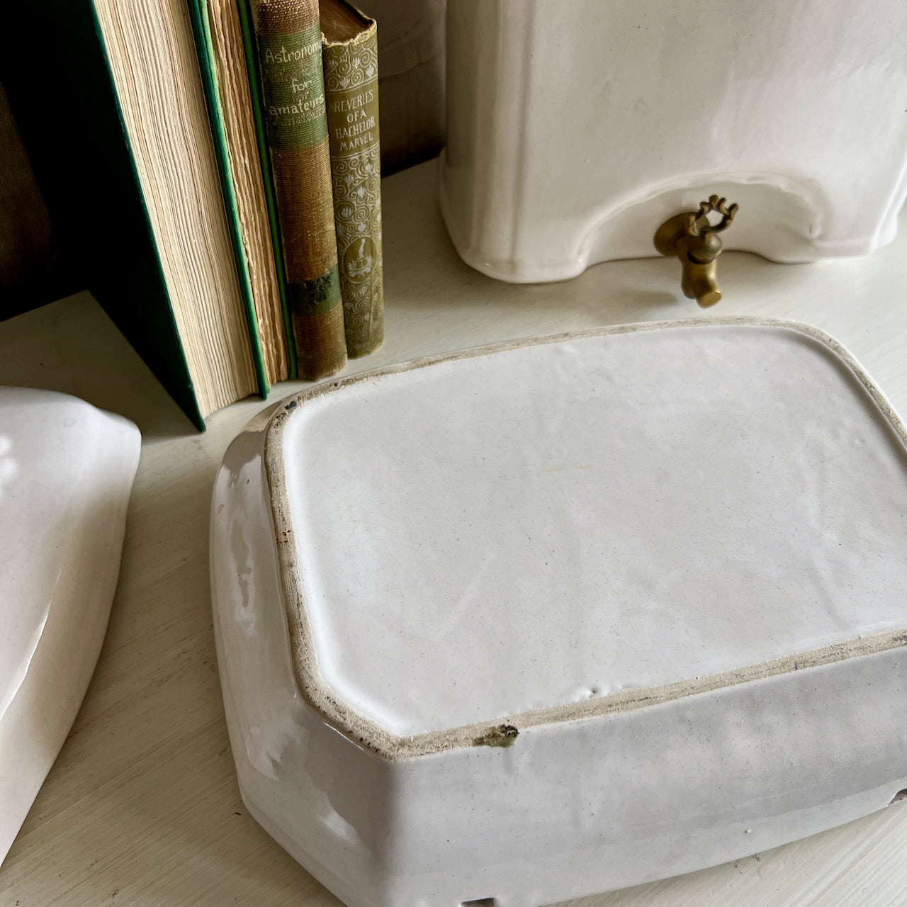 Vintage French Ironstone Wall Mount Lavabo Font and Basin (c.1900s)