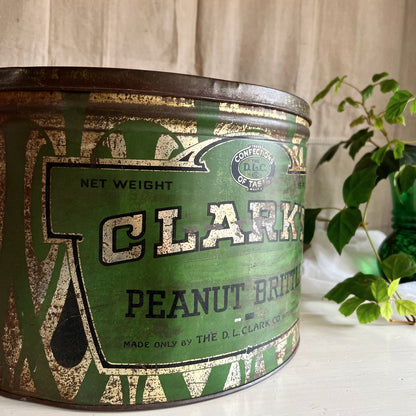 Antique Clark Peanut Brittle Advertising Can (c.1900s)