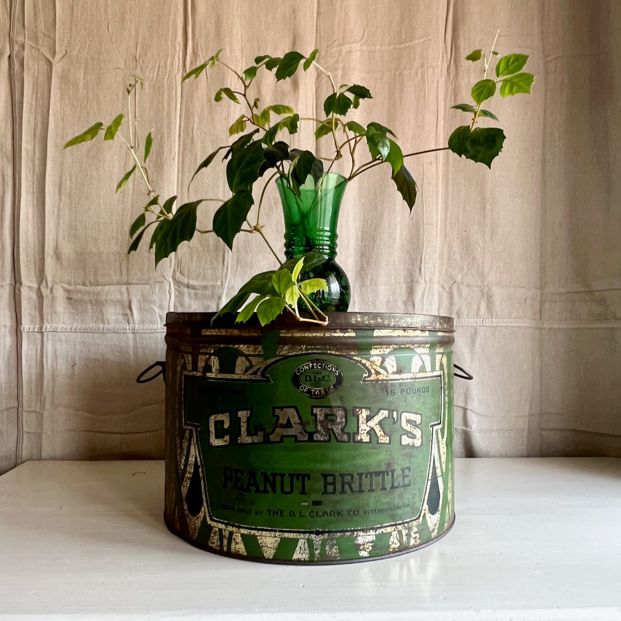 Antique Clark Peanut Brittle Advertising Can (c.1900s)