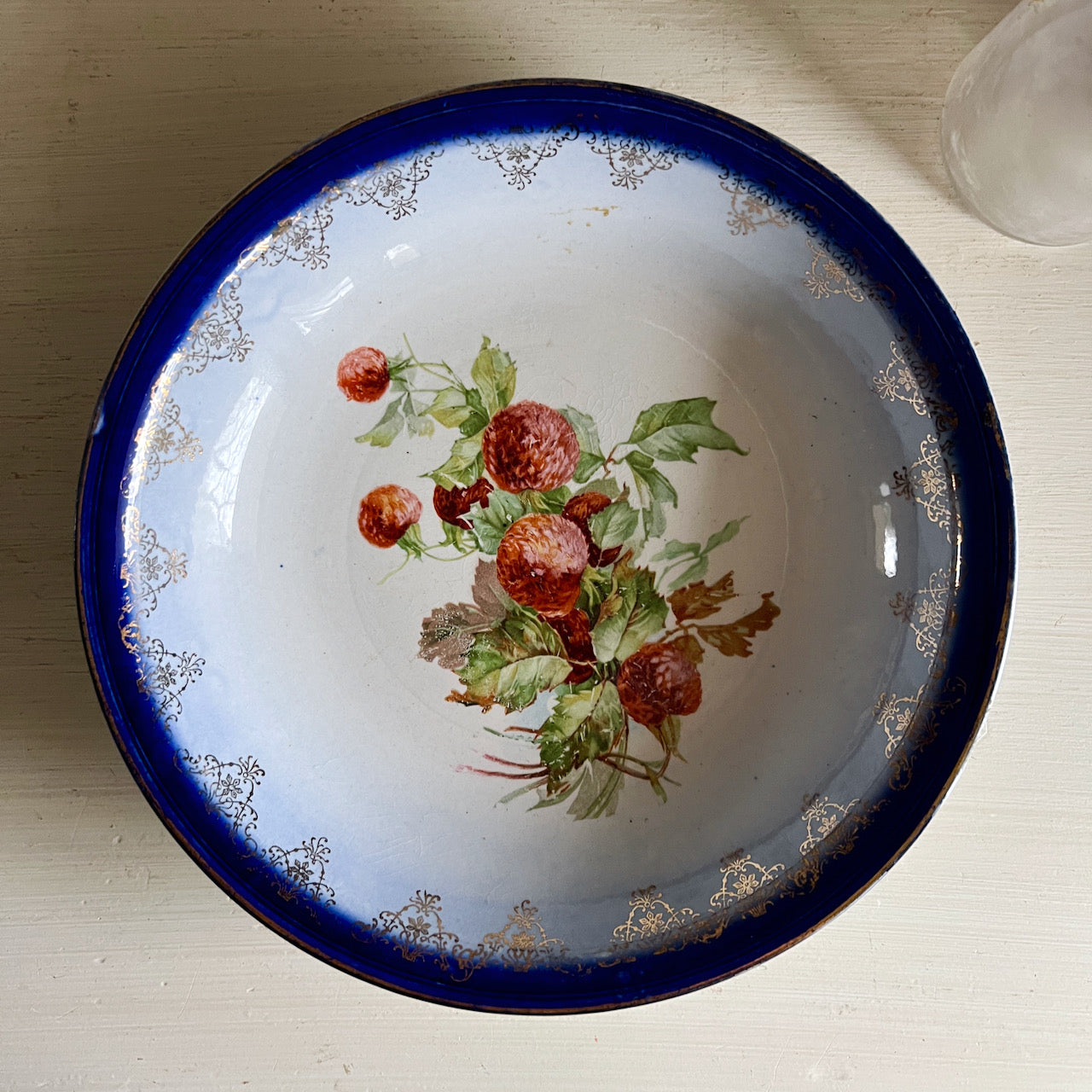 Antique Flow Blue Bowls with Transferware Fruit Motif, Mismatched Set of 4 online Bowls, Rustic Serving Bowls, Old Bowls, La Francaise China