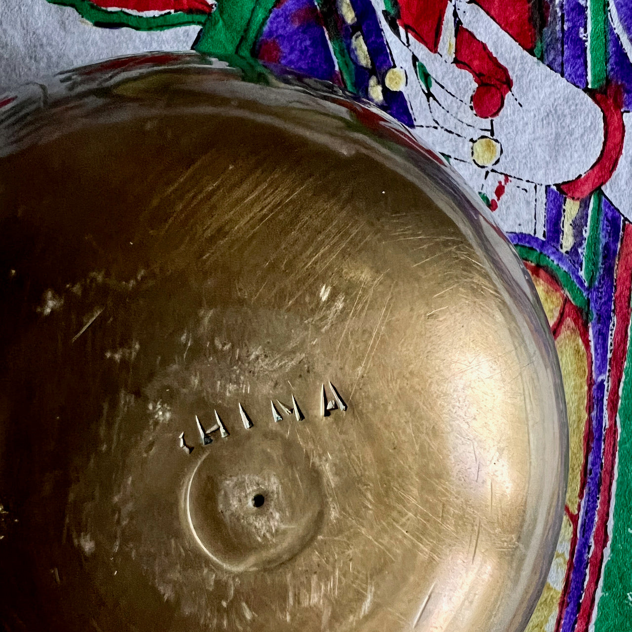 Vintage Etched Chinese Brass Bowl (c.1900s)