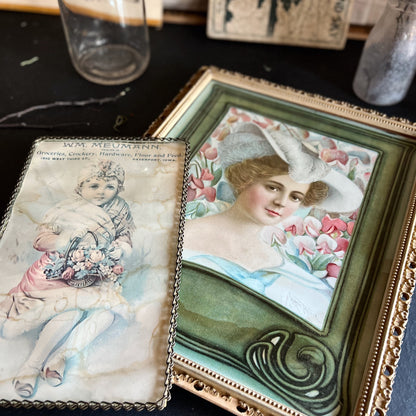 Pair of Antique Prints of Lovely Ladies (c.1900s)