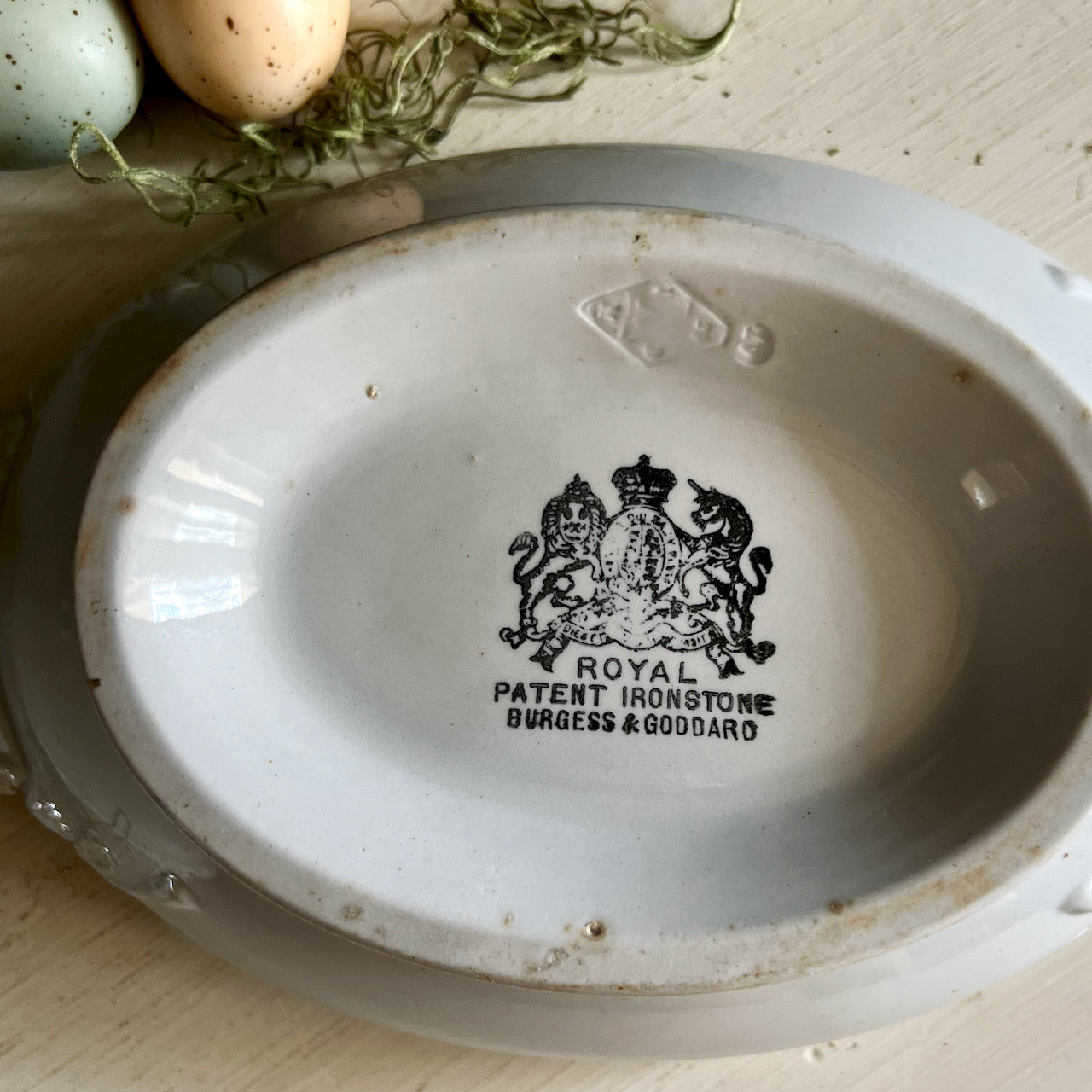 Antique Burgess & Goddard Ironstone Vegetable Dish (c.1800s)