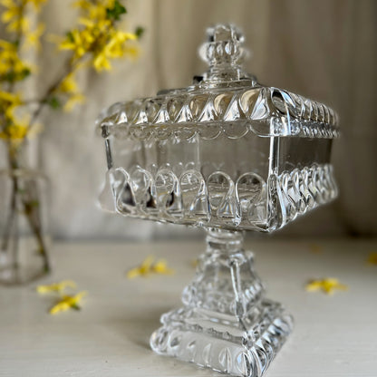 Mid Century Jeanette Glass Wedding Cake Box (c.1950s)