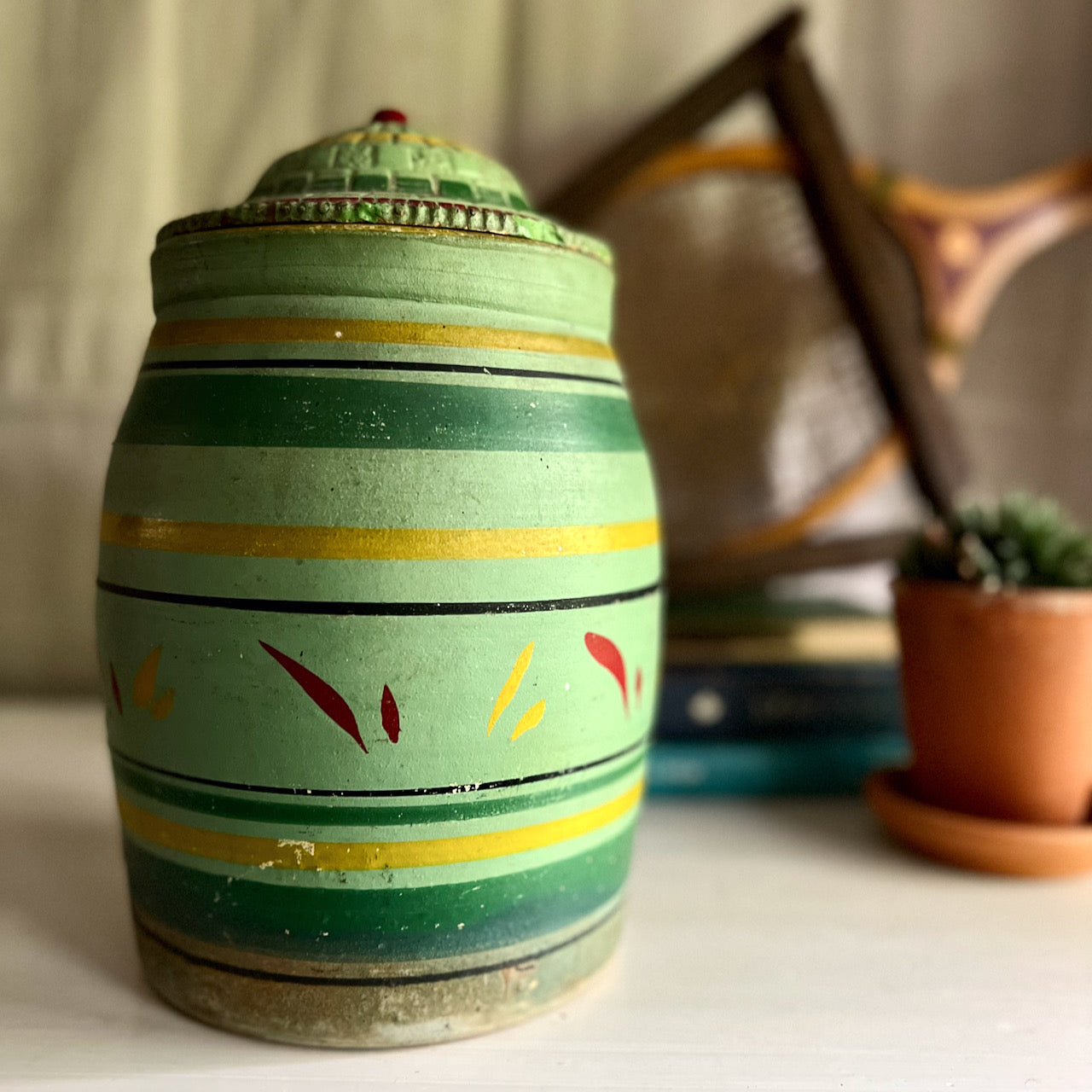 Robinson Ransburg Pottery Cookie Jar, 1930s Rio Collection