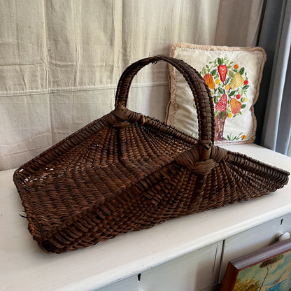 Reserved for Heidi - Handmade Antique Basket