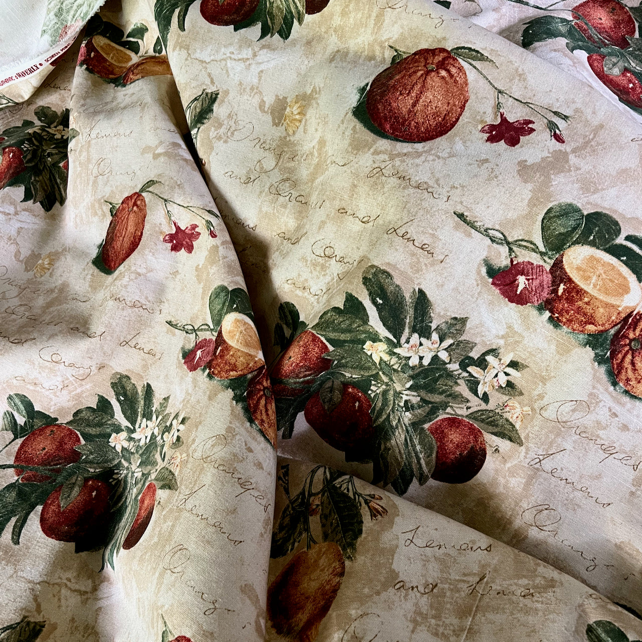 Retired Waverly Screen Print Upholstery Fabric, La Frutta
