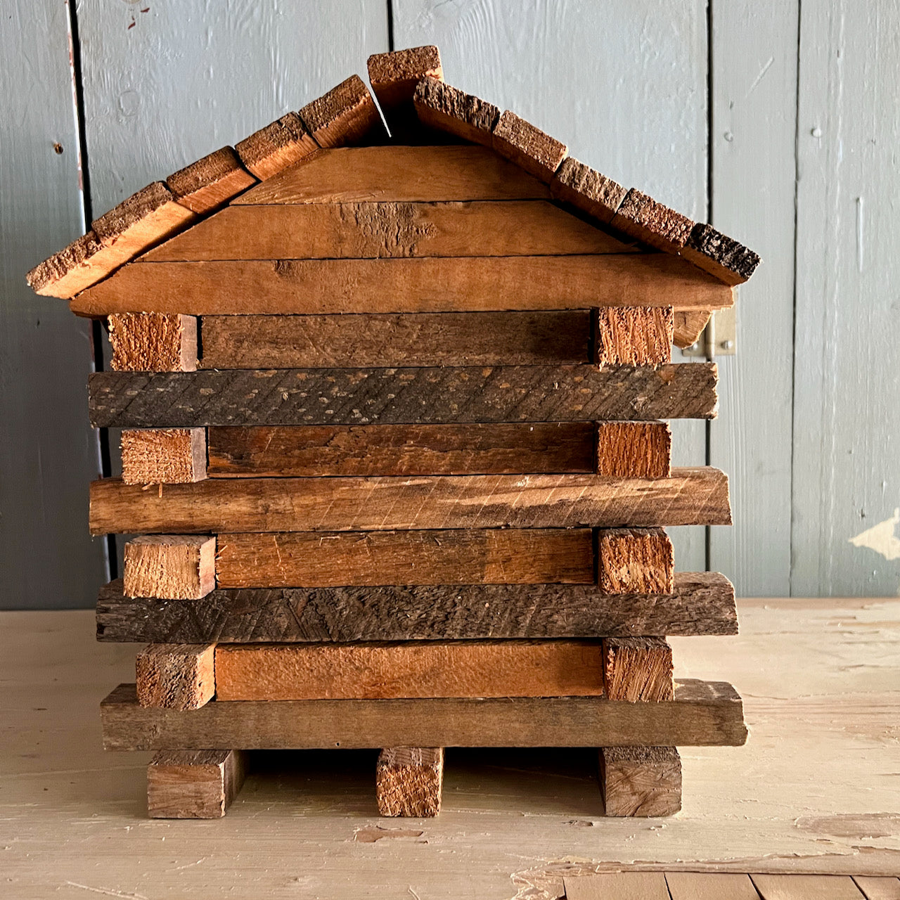 Rustic Handbuilt Amish Toy Log Cabin