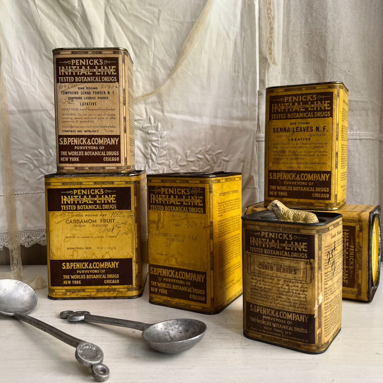 Penick's Antique Botanical Drugs Tin Collection (c.1930s)